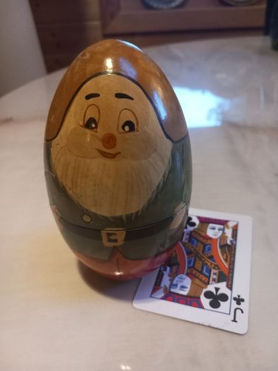 Bird, gnome, globe nesting dolls, D18 post 8e
