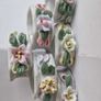 Six Vintage Floral Octagon Porcelain Napkin Rings Image 2