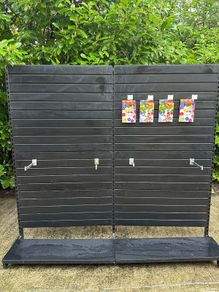 Large Black Metal Slat Wall Shop Shelving Display