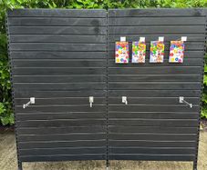 Large Black Metal Slat Wall Shop Shelving Display
