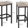 _Set of 2 Bar Stools Kitchen Chairs Kitchen Living Room Dining Room Image 3