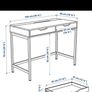 white ikea desk and two chairs Image 4