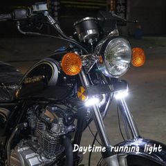 2pcs Flexible Switchback Dual-Colour White & Amber Motorcycle