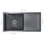 Handmade Kitchen Sink with Strainer Black Stainless Steel Image 8