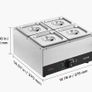 Chocolate Melting Machine 4 Tanks 8.2 kg Choc Commercial Melter, 1200W High Power, Water Bath Heating System, Stainless Steel Body Image 6