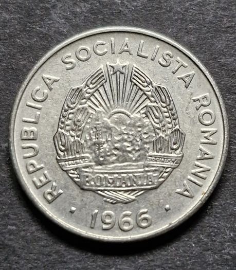 1966 Romania 15 Bani coin