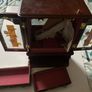jewellery box Vintage Wooden Wardrobe Jewelry Armoire Box Floral Glass Double Doors & 5 Drawers Image 3