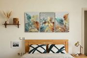 3 framed printed canvas 35x55cm