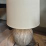 Cream scratch ceramic large table lamp Image 3
