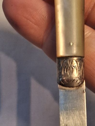 6 Inch Sterling Silver Mother of Pearl Victorian Fruit Knife