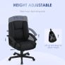 Linen-Look Padded Office Chair - Black Image 4