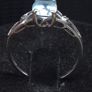 Vintage 9ct White Gold Blue Gemstone Ring Size 54 Image 2