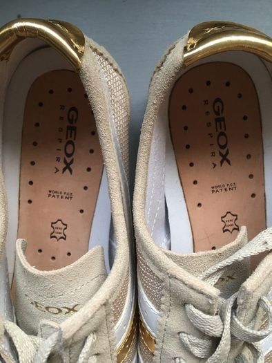 Geox Womens Leather and Suede Shoes Sneakers - Size 38 - New