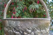 Vintage Continental Embossed Silver Plated Large Basket