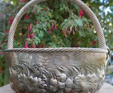 Vintage Continental Embossed Silver Plated Large Basket