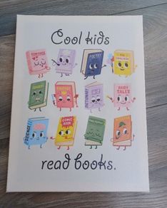 Kids Canvas Print / Cool Kids Read Books