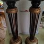 Vintage Pair of Elements Resin Pillar Candle HolderWITH COPPER FINSHE. Image 5