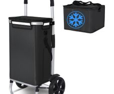 Waterproof Shopping Trolley with Insulated Cooling Bag, 58Liters. New.