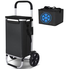Waterproof Shopping Trolley with Insulated Cooling Bag, 58Liters. New.