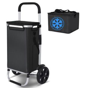 Waterproof Shopping Trolley with Insulated Cooling Bag, 58Liters. New.