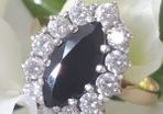 Vintage Gold Sapphire Cluster Ring