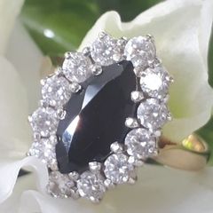 Vintage Gold Sapphire Cluster Ring