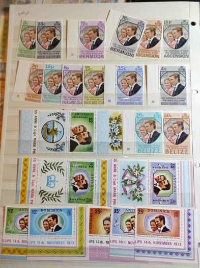 Collection of Royal Wedding stamps 1973