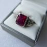 Antique 925 Sterling Silver Ruby Ring -Antique Mens Ruby Ring Image 3