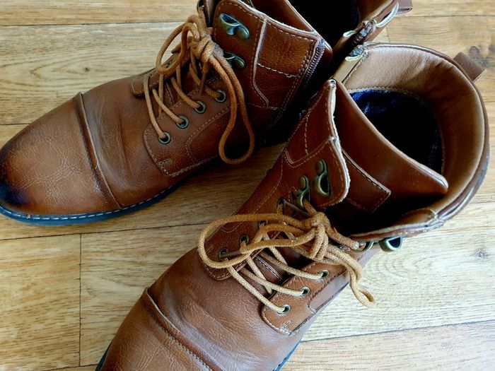 Men's Brown Leather Side-Zip Boots