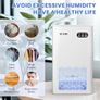 Xunjie Portable Dehumidifiers for Home, 2300ml Dehumidifier - Ultra Quiet & Auto Defrost 7 Colour LED Light Auto Shut Off - Ideal for Bedroom Bathroom RV Car Kitchen Garage Damp Removal  White Image 6