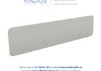 Light Straight Desk Screen (W1400 x H380mm) - Glass/White