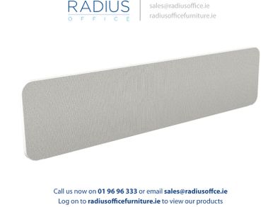 Light Straight Desk Screen (W1400 x H380mm) - Glass/White