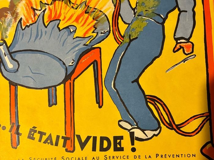 Original 1950's French Industrial Safety Poster