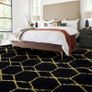 Geometric Rug for Bedroom, 90x150 Black and Gold Living Room Area Rugs for Kids Baby Room, Nursery, Dorm, Lounge Decor, Thick Soft Fluffy Plush Small Non-slip Floor Carpet Image 4