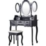 BRAND NEW Carved Dressing Table With Stool,Adjustable Makeup Mirrors with 7 drawers Image 4