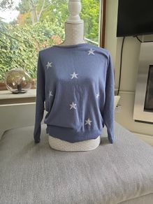 Blue wool and cashmere knit uk12