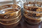 Gilded Glass Bowls &amp; Serving Bowl