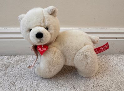 Pia Pia Club by Heinrich Bauer Germany white Bear Plush approx. 19 cm. Used Please see photos