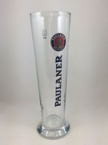 Paulaner Munchen Draught Beer Glass 0.5L 9.8" Tall Glass Germany