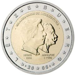 Luxembourg 2 Euro Commemorative Coin 2005 - Henri and Adolphe. Uncirculated.