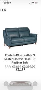 Leather 3 seater and 2 one seaters