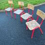 Kids vintage school chairs Image 3