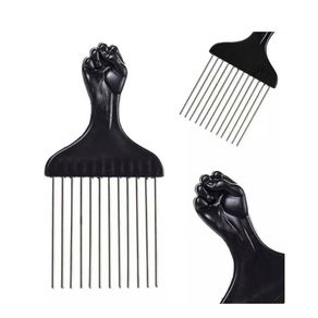 Wide Tooth Afro Pick Comb Long Metal Pin