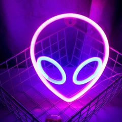 Alien Neon Signs LED Neon Wall Sign Pink Blue Neon Lights for Bedroom Kids Room Hotel Shop Restaurant Game Office Wall Art Decoration Sign Party Supply Gift (FREE POSTAGEh