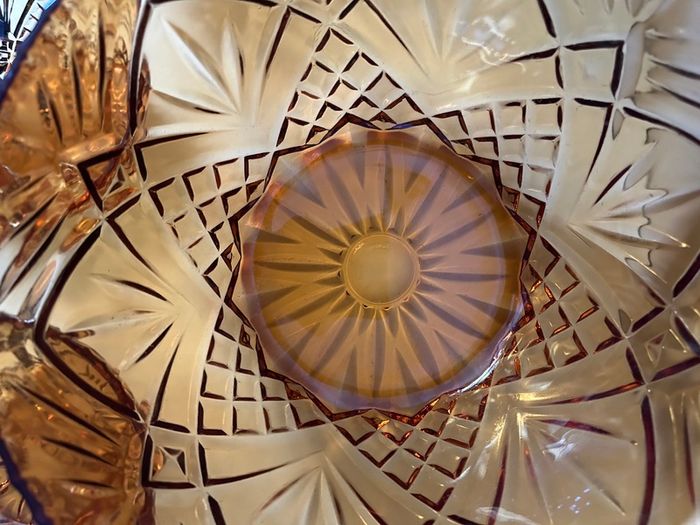 Vintage Amber Pressed Glass Bowls.Price drop
