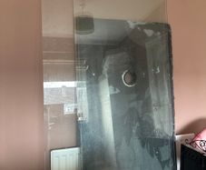 Shower Screens and black tray