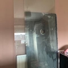 Shower Screens and black tray