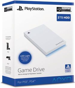 Game Drive for PS4/PS5 2TB, External HDD, USB 3.0, Officially Licensed, Blue LED, incl 2 weeks Playstation+ (STLV2000202)