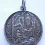 Antique Silver Plated Catholic Medal Charm Image 4