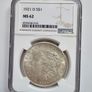 1921 Morgan Silver Dollar Certified NGC MS Image 2